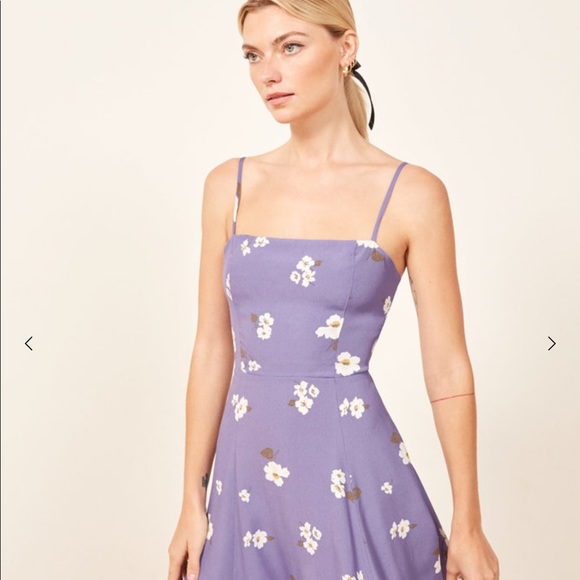 purple reformation dress